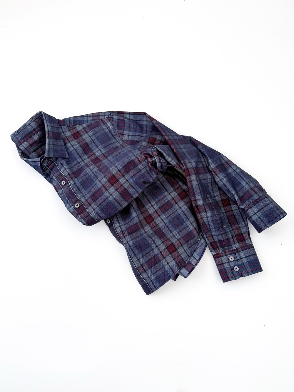NEW Zachary Prell Corduroy Men's Plaid Button-Up Shirt Blue & Maroon M Cotton - Picture 11 of 12